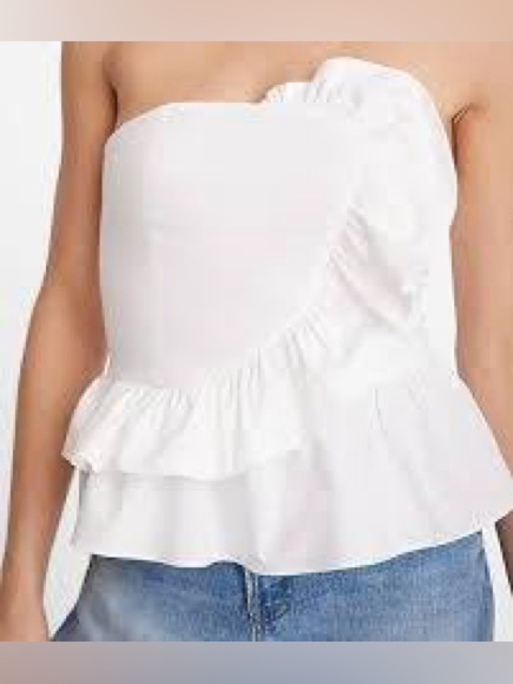 Express Strapless Front Ruffle Peplum Tube Top - Picture 5 of 6